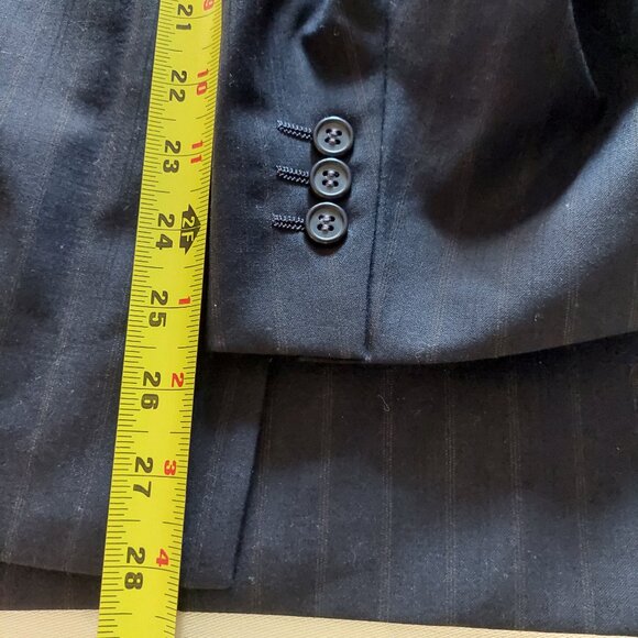 Cambridge Black Pure Wool Pinstripe Pants Blazer Suit Set (XL) (Sz 42 Tall 36W) - Picture 16 of 16